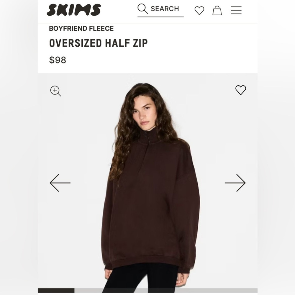 SKIMS Over Sized Half Zip Pullover